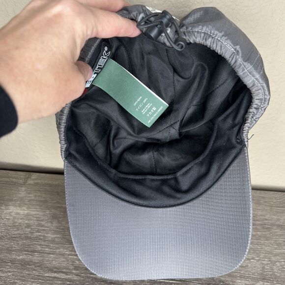 Vintage Eddie Bauer EBTEK Weatheredge Nylon Hat Gray Ripstop Cinch Cord - Picture 9 of 9